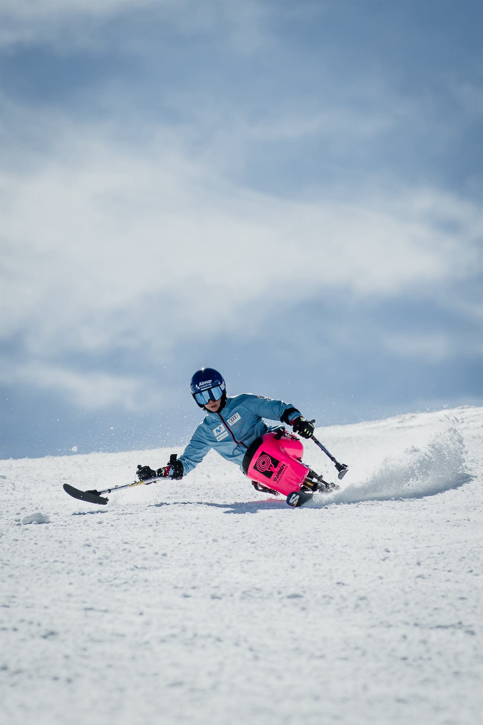 Audrey Pascual in her competition kit on the snow
